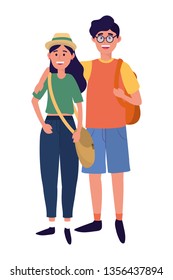 young people friends cartoon