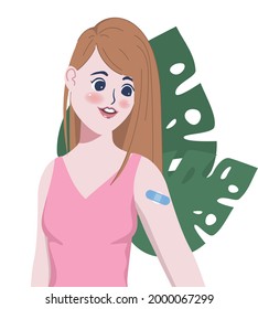 Young people get covid-19 vaccine to protected from virus.