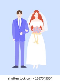 Young people are going to get married, a vector chart