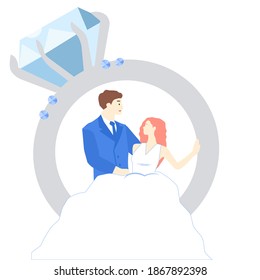 Young people are going to get married, a vector chart