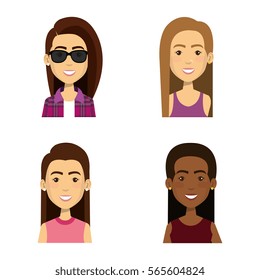 young people group avatars characters