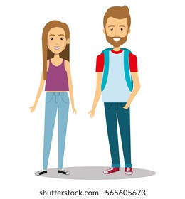 young people group avatars characters
