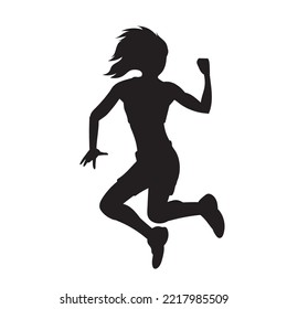 young people hip hop dancer vector silhouette on white background