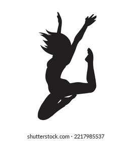 young people hip hop dancer vector silhouette on white background