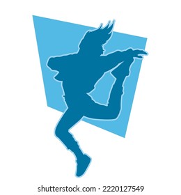 young people hip hop dancer vector silhouette on white background