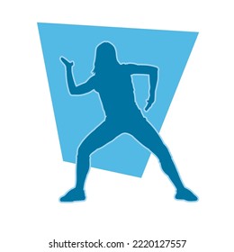 young people hip hop dancer vector silhouette on white background