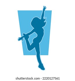 young people hip hop dancer vector silhouette on white background