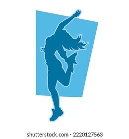 young people hip hop dancer vector silhouette on white background