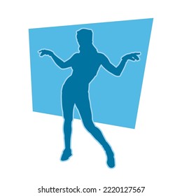 young people hip hop dancer vector silhouette on white background