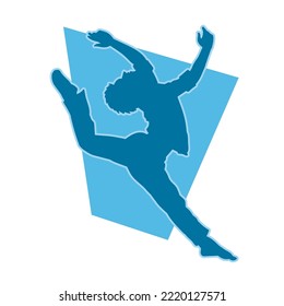 young people hip hop dancer vector silhouette on white background