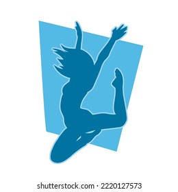 young people hip hop dancer vector silhouette on white background