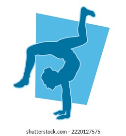 young people hip hop dancer vector silhouette on white background