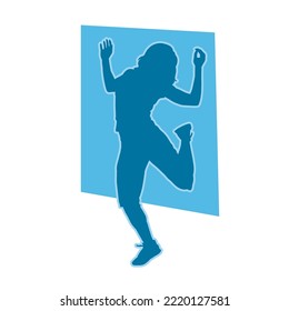 young people hip hop dancer vector silhouette on white background