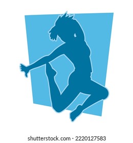 young people hip hop dancer vector silhouette on white background