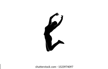 young people jump fun logo icon design vector