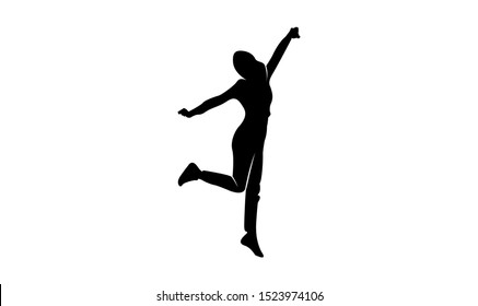 young people jump fun logo icon design vector
