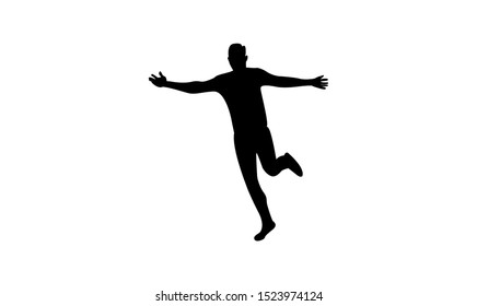 young people jump fun logo icon design vector
