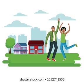 Young people jumping