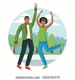 Young people jumping