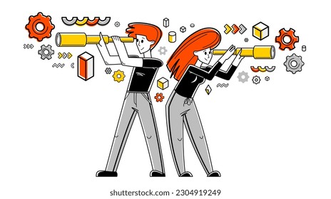 Los jóvenes realizan algunas investigaciones y recopilan datos para el análisis, la ilustración de esquemas vectoriales, la exploración y la investigación para empresas o ciencias, la autoeducación.