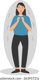 Young People Mental Disorder. Depressed and Frustrated. Flat Cartoon Vector Illustration