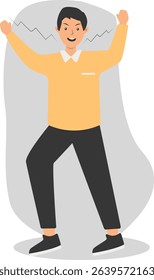 Young People Mental Disorder. Depressed and Frustrated. Flat Cartoon Vector Illustration