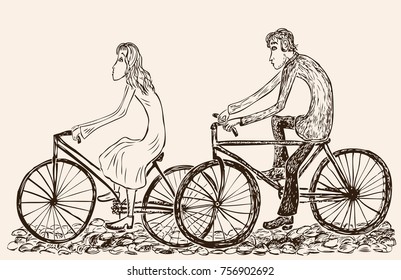 young people on bicycle ride