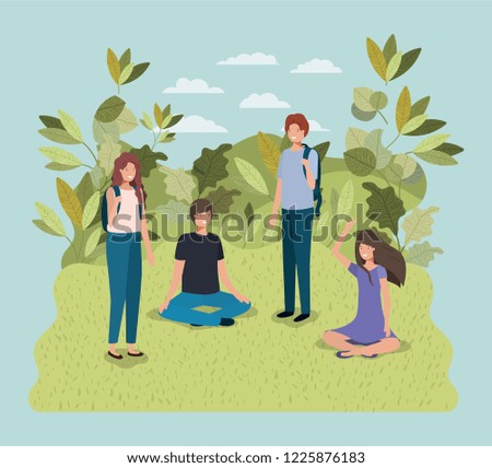 young people on the park characters