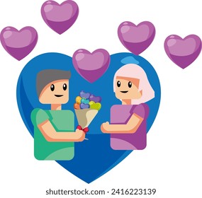  Young people on Valentine day