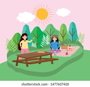 young people picnic in the park