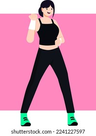 Jugendliche, die sich für Webelement-Flach-Illustration posieren