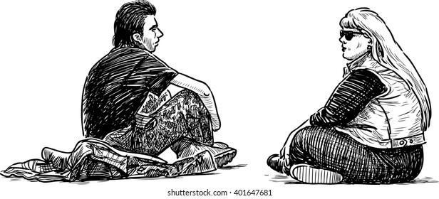 young people resting