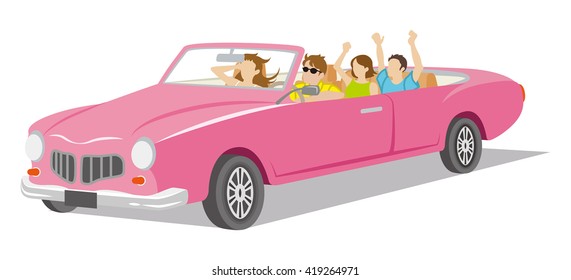 Young people ride the Convertible