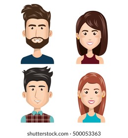 young people set avatars