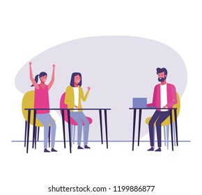 young people sharing coworking space