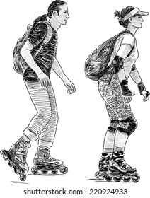 young people skating