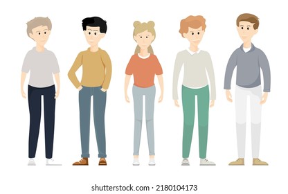Young people standing design, Vector illustration.