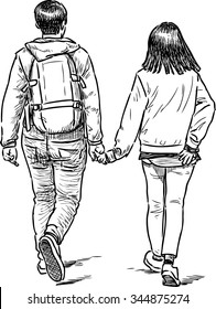 young people strolling
