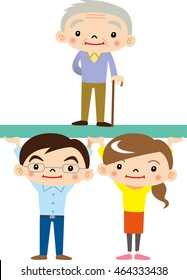 Young people support the elderly