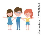 young people together open arms characters vector illustration