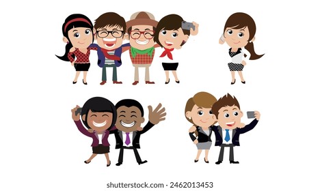 Young people using smart phones