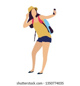 Young people using smartphones concept. Men and women talking, typing, chatting, listening music and taking selfies with phones. Female and male characters collection or set. Flat vector illustration