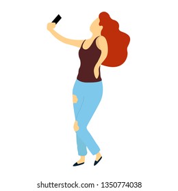 Young people using smartphones concept. Men and women talking, typing, chatting, listening music and taking selfies with phones. Female and male characters collection or set. Flat vector illustration