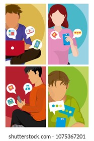 Young people using social media