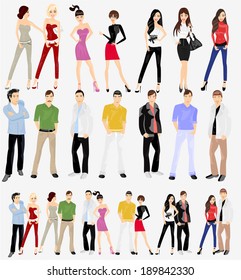 Young people vector- girls and boy
