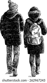young people walking