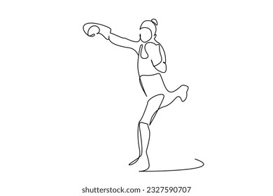 young person boxing sport training sport lifestyle line art