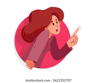 Jovem falando on-line a partir de uma bolha de fala, ilustração vetorial de uma conversa com ênfase em instrutor ou mentor de uma pessoa, diálogo on-line, palestrante de vídeo, comentarista de mídia social.
