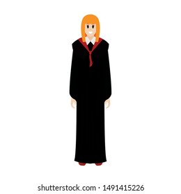 Young person with toga celebrating the graduation day, vector illustration design