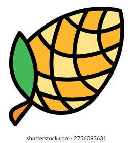 Young pine cone icon. Outline young pine cone vector icon color flat isolated